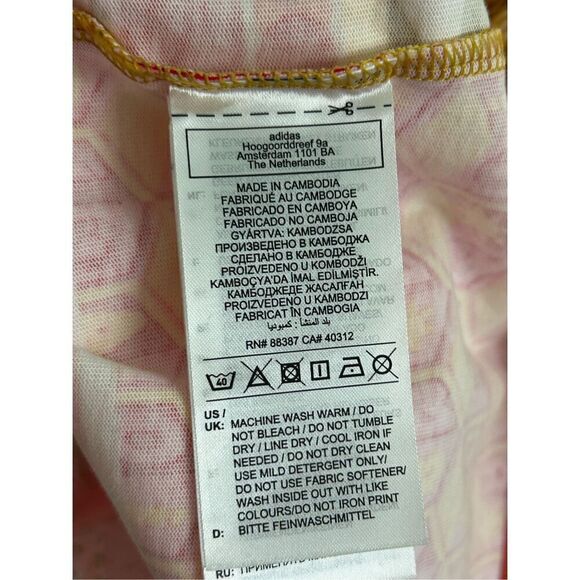 NWT Adidas x Farm Rio Crew Neck Short Sleeve Slim Dress Multi-Color Womens Large - Picture 7 of 7